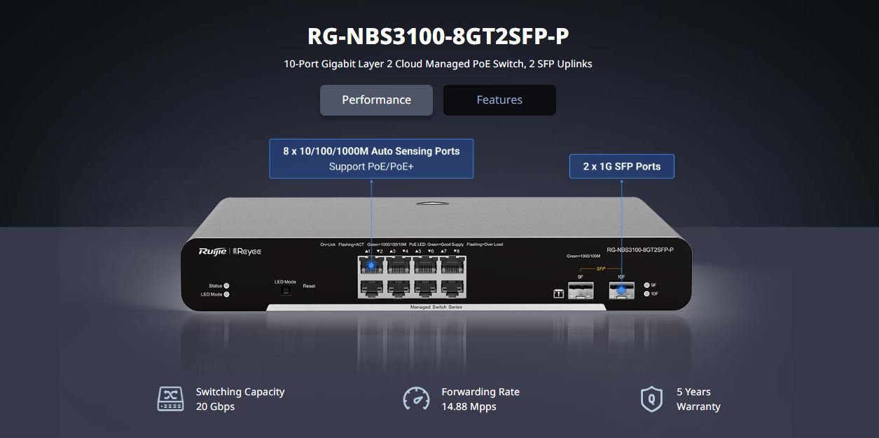 SWITCH POE GER.(L2) 8 P.GE+2 P.SFP